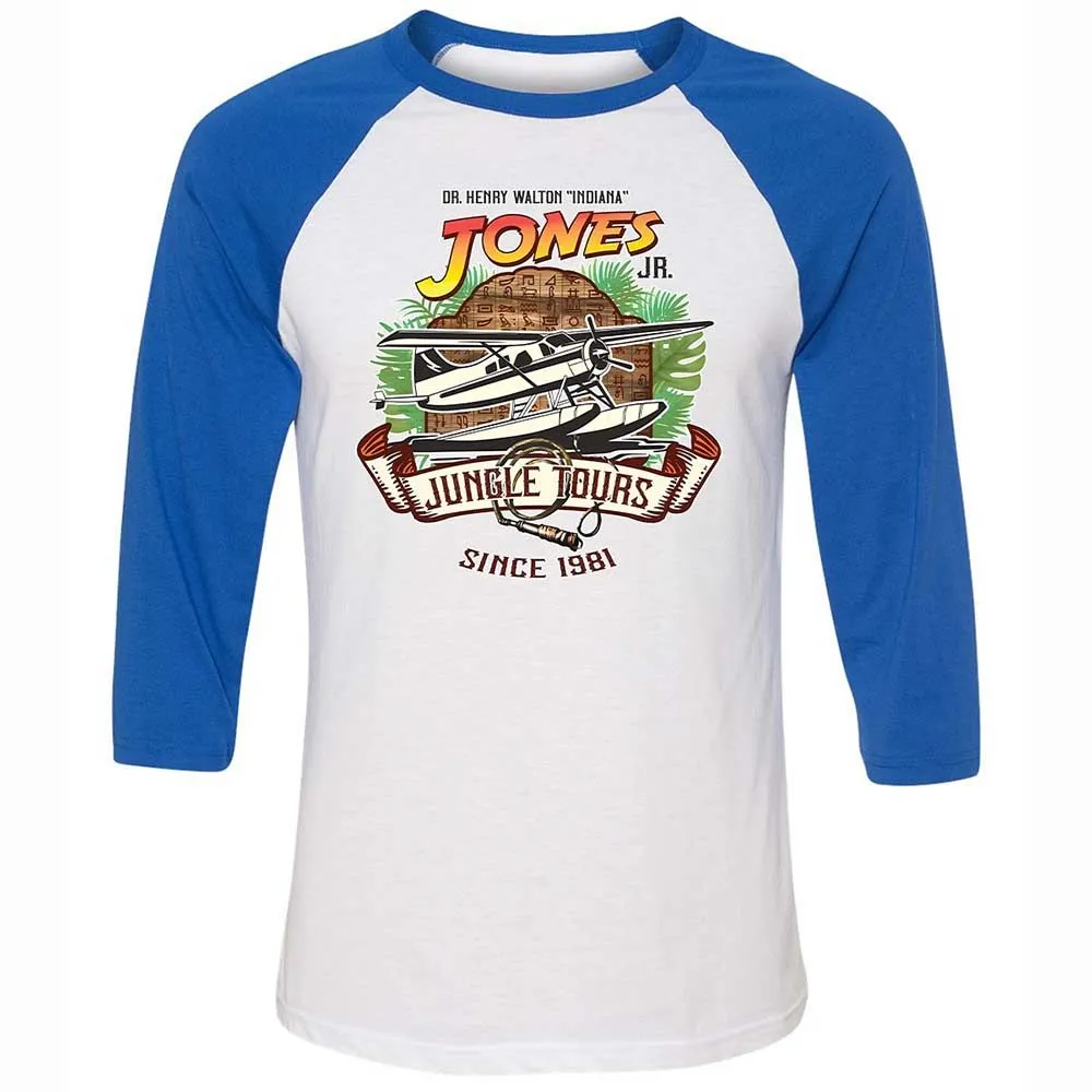 Unisex 3/4 Baseball Tee - NEDPVL71 - White/True Royal - 10