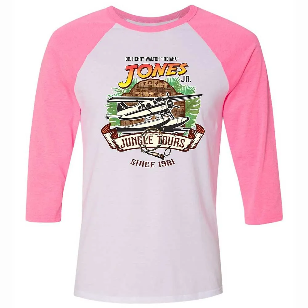 Unisex 3/4 Baseball Tee - NEDPVL71 - White/Neon Pink - 12