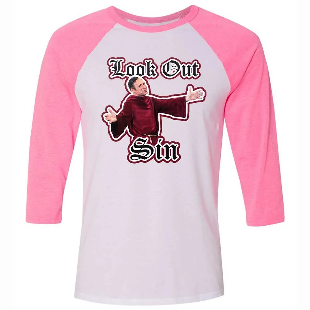 Unisex 3/4 Baseball Tee - G7PYNNEY - White/Neon Pink - 12