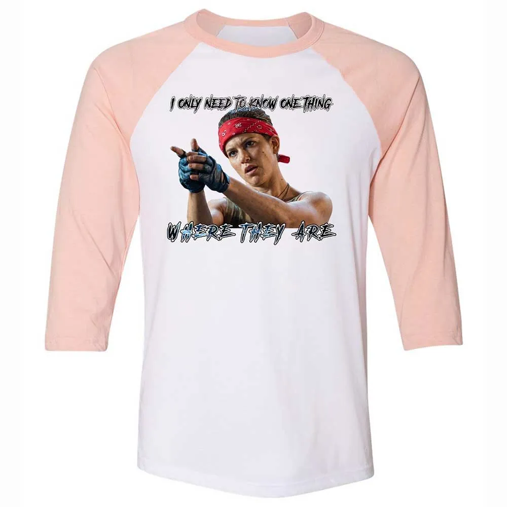 Unisex 3/4 Baseball Tee - G8NAAMDT - White/Heather Peach - 5