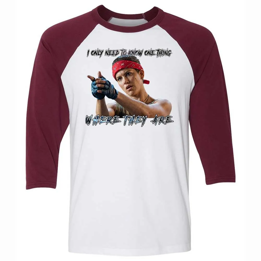 Unisex 3/4 Baseball Tee - G8NAAMDT - White/Maroon - 7