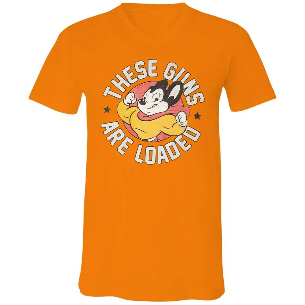 Unisex V-Neck T-Shirt - 5M86JP9M - Orange - 7