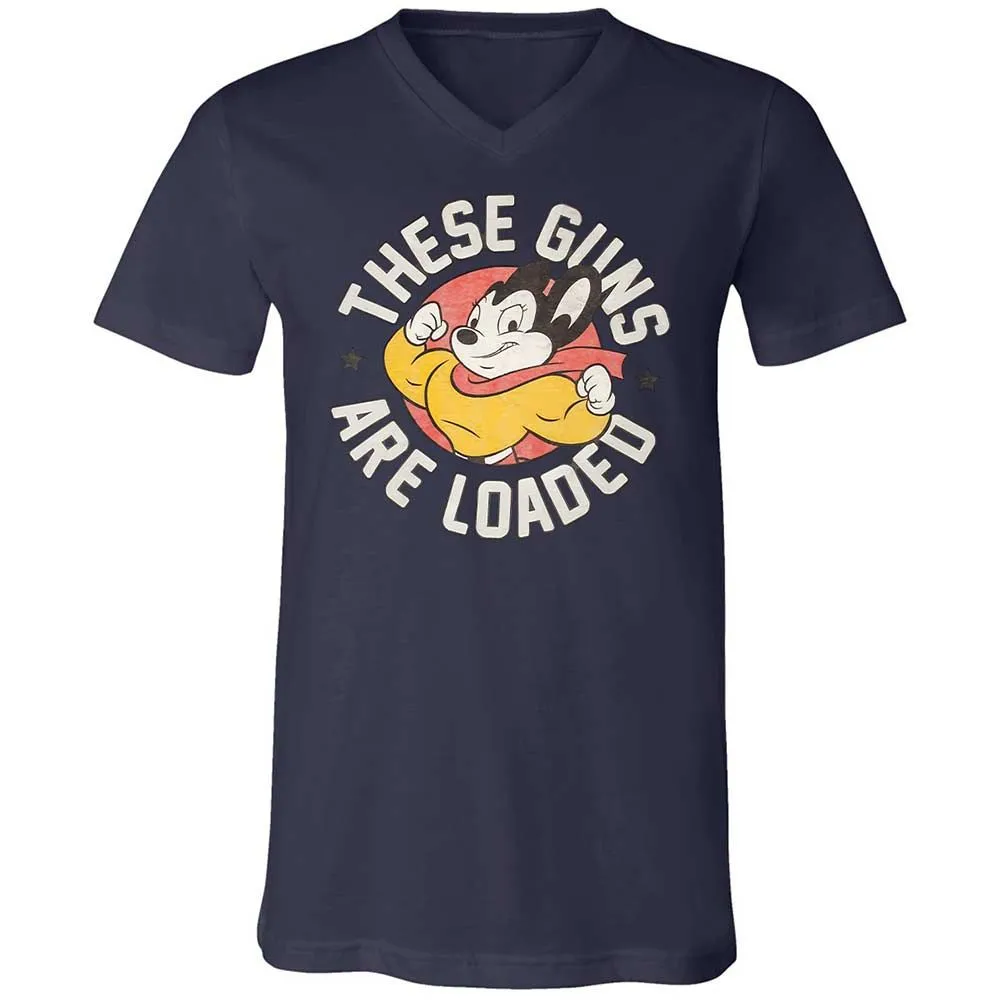 Unisex V-Neck T-Shirt - 5M86JP9M - Navy - 12