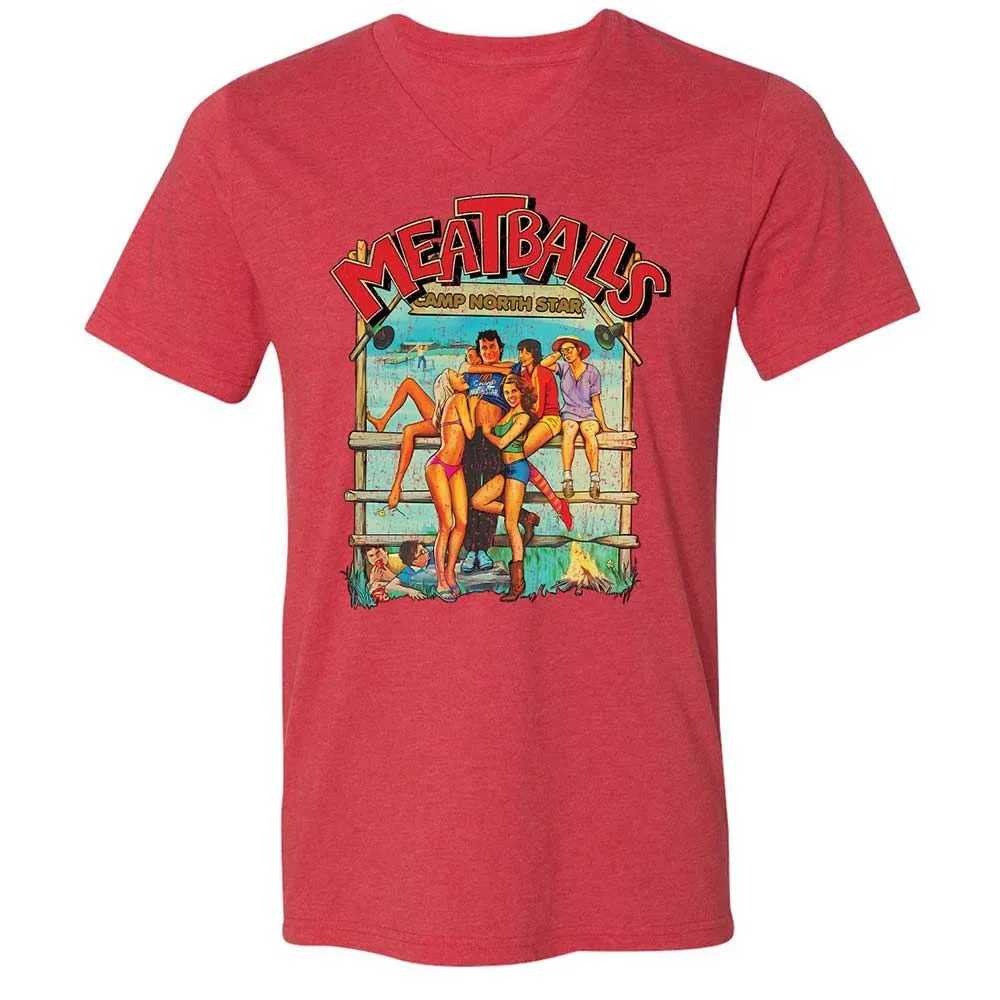 Unisex V-Neck T-Shirt - 9E9DV8KJ - Heather Red - 6