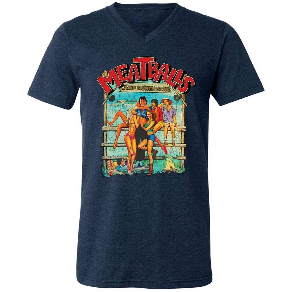 Unisex V-Neck T-Shirt - 9E9DV8KJ - Heather Navy - 13
