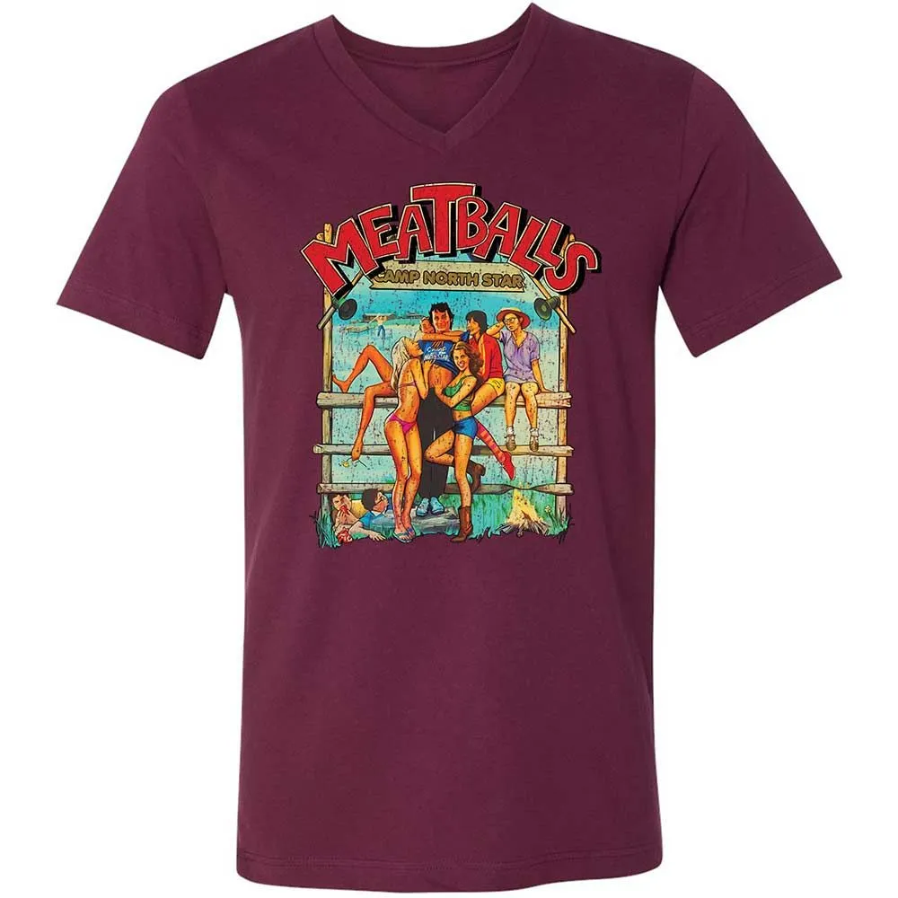 Unisex V-Neck T-Shirt - 9E9DV8KJ - Maroon - 14