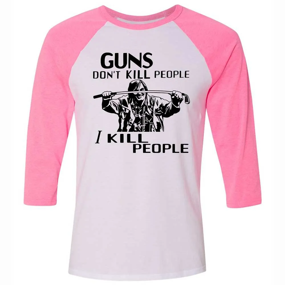Unisex 3/4 Baseball Tee - WHNDZX2Q - White/Neon Pink - 12