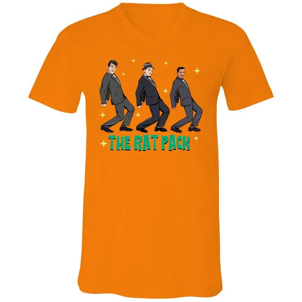 Unisex V-Neck T-Shirt - D1TZUHTJ - Orange - 7