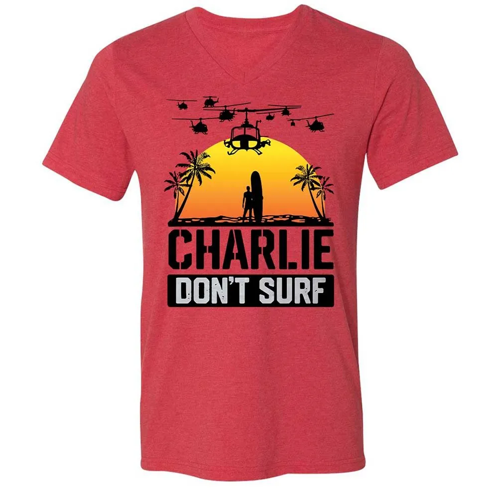 Unisex V-Neck T-Shirt - D6PE4LBV - Heather Red - 6