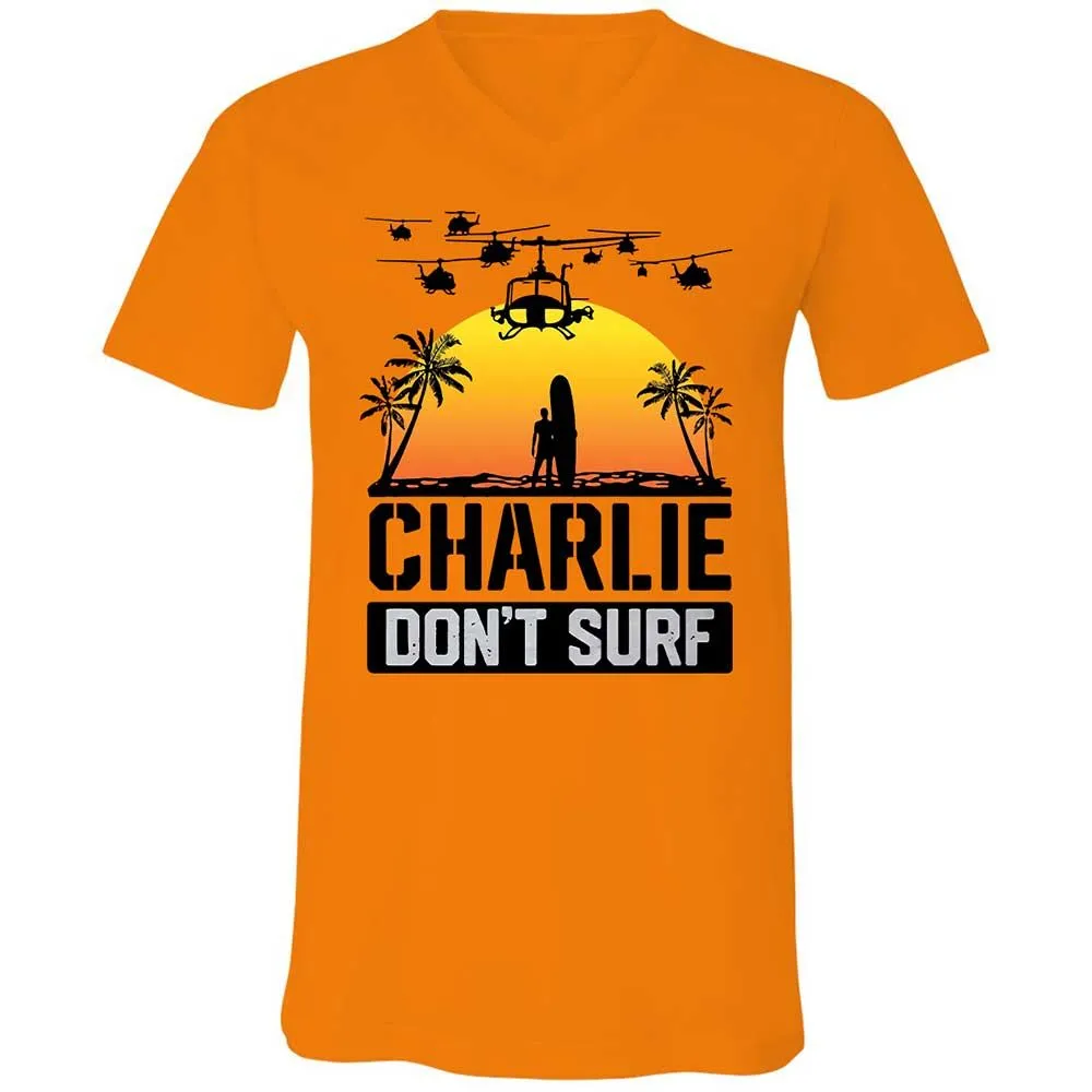 Unisex V-Neck T-Shirt - D6PE4LBV - Orange - 7