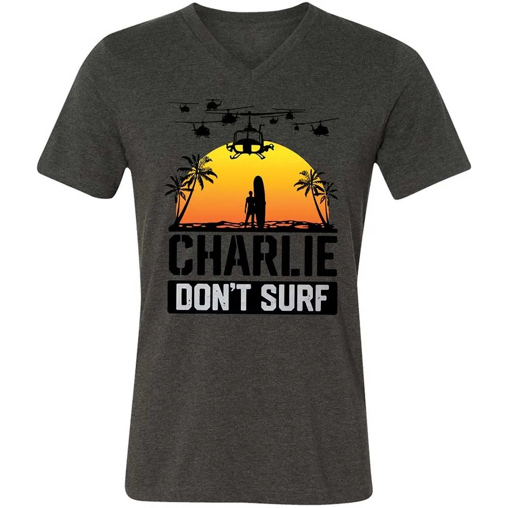 Unisex V-Neck T-Shirt - D6PE4LBV - Dark Grey Heather - 8