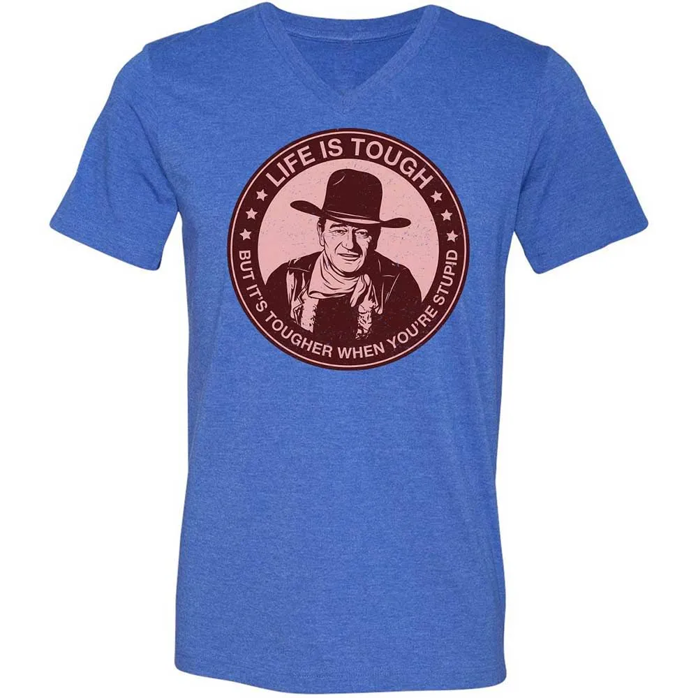 Unisex V-Neck T-Shirt - YRARH1BQ - Heather True Royal - 4
