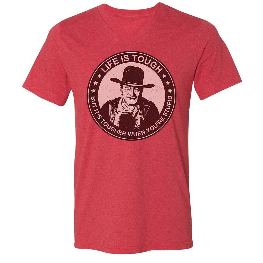 Unisex V-Neck T-Shirt - YRARH1BQ - Heather Red - 6