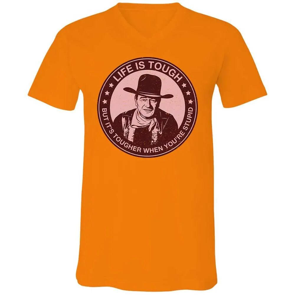 Unisex V-Neck T-Shirt - YRARH1BQ - Orange - 7