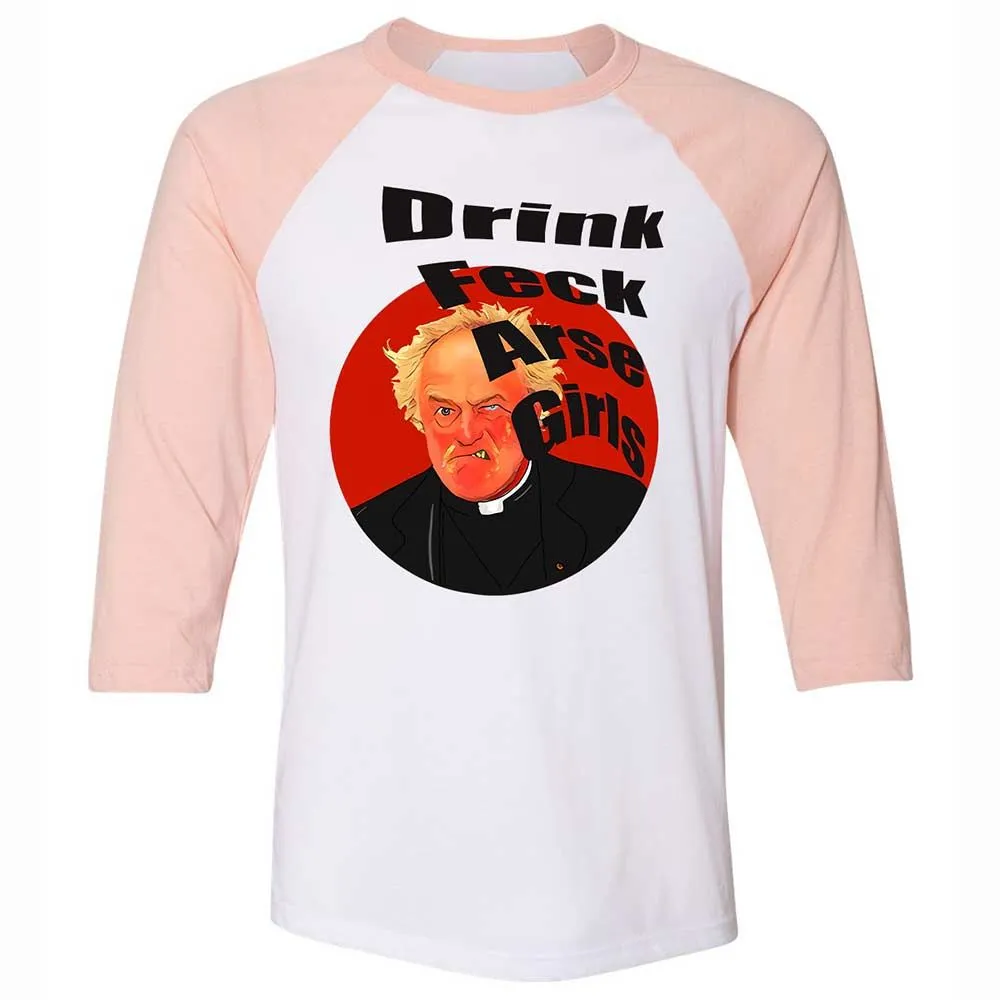 Unisex 3/4 Baseball Tee - 7FXW8DP8 - White/Heather Peach - 5
