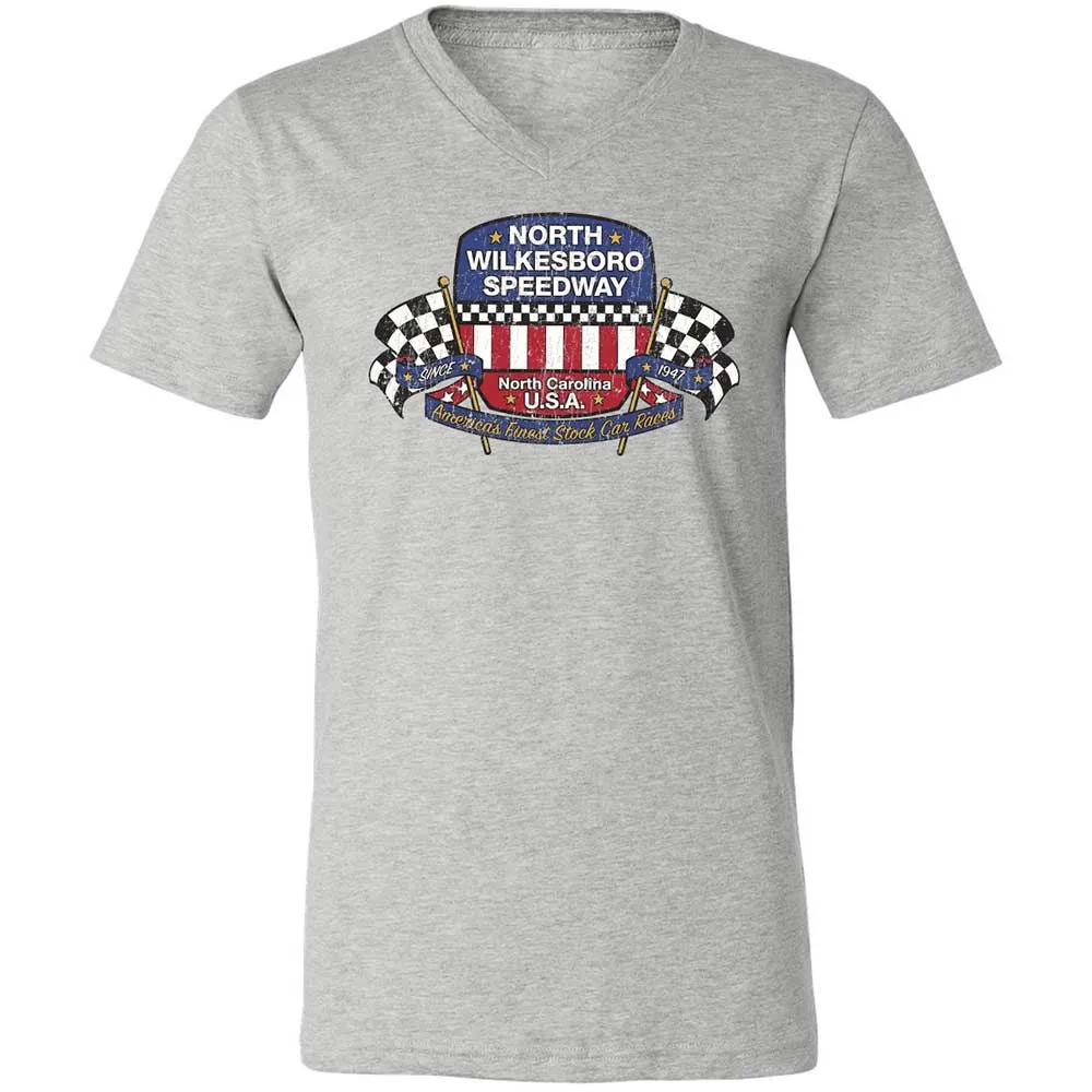 Unisex V-Neck T-Shirt - 8GCRQ53Y - Athletic Heather - 2