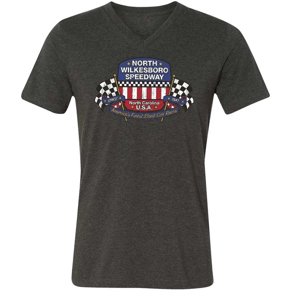Unisex V-Neck T-Shirt - 8GCRQ53Y - Dark Grey Heather - 8