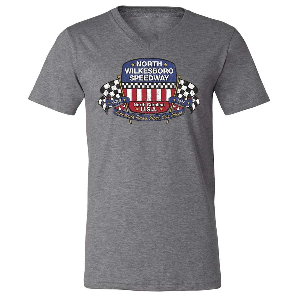 Unisex V-Neck T-Shirt - 8GCRQ53Y - Deep Heather - 9