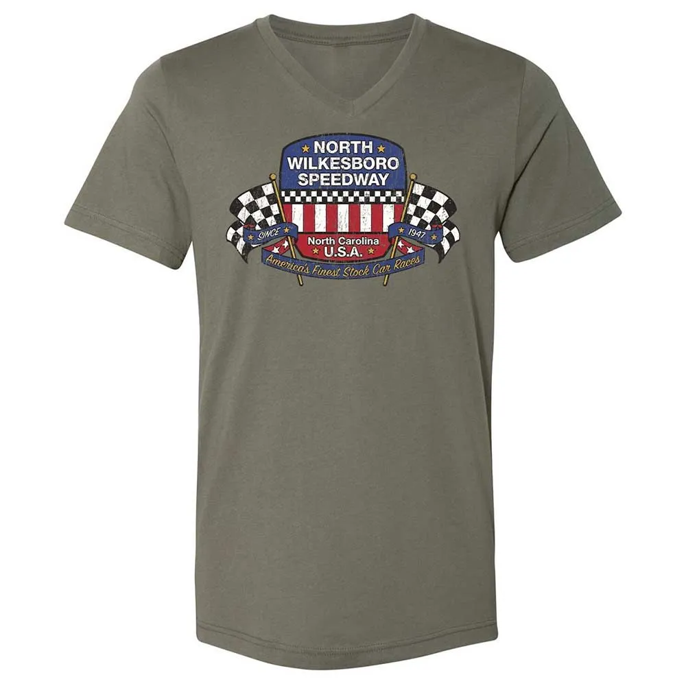 Unisex V-Neck T-Shirt - 8GCRQ53Y - Military Green - 15