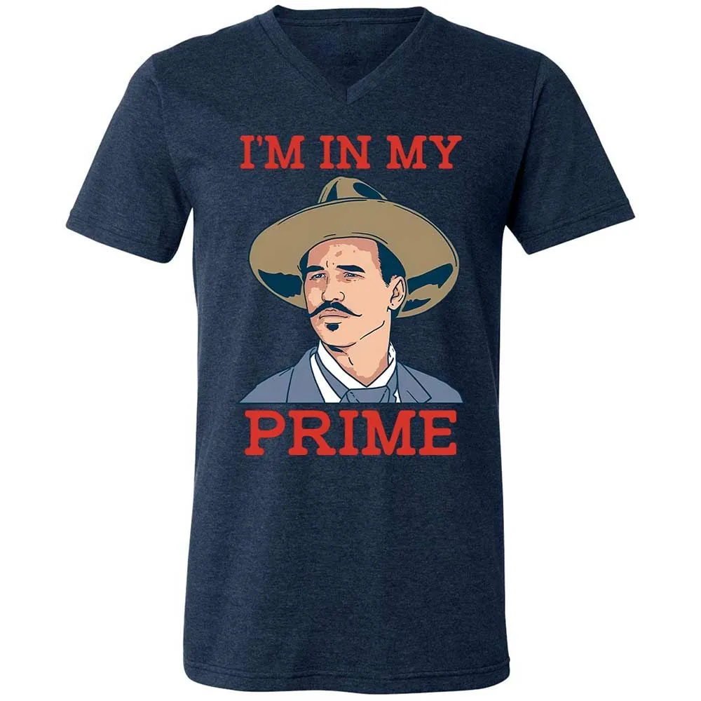Unisex V-Neck T-Shirt - W8FH271Q - Heather Navy - 13