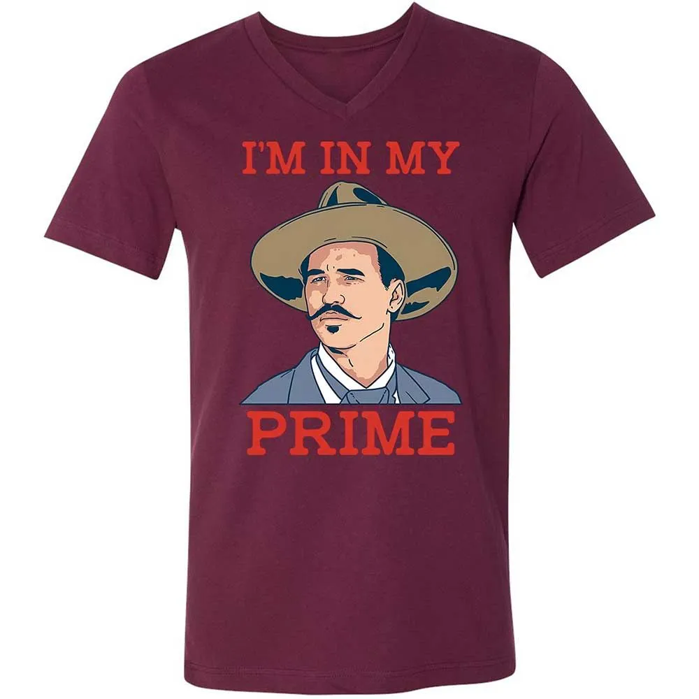 Unisex V-Neck T-Shirt - W8FH271Q - Maroon - 14