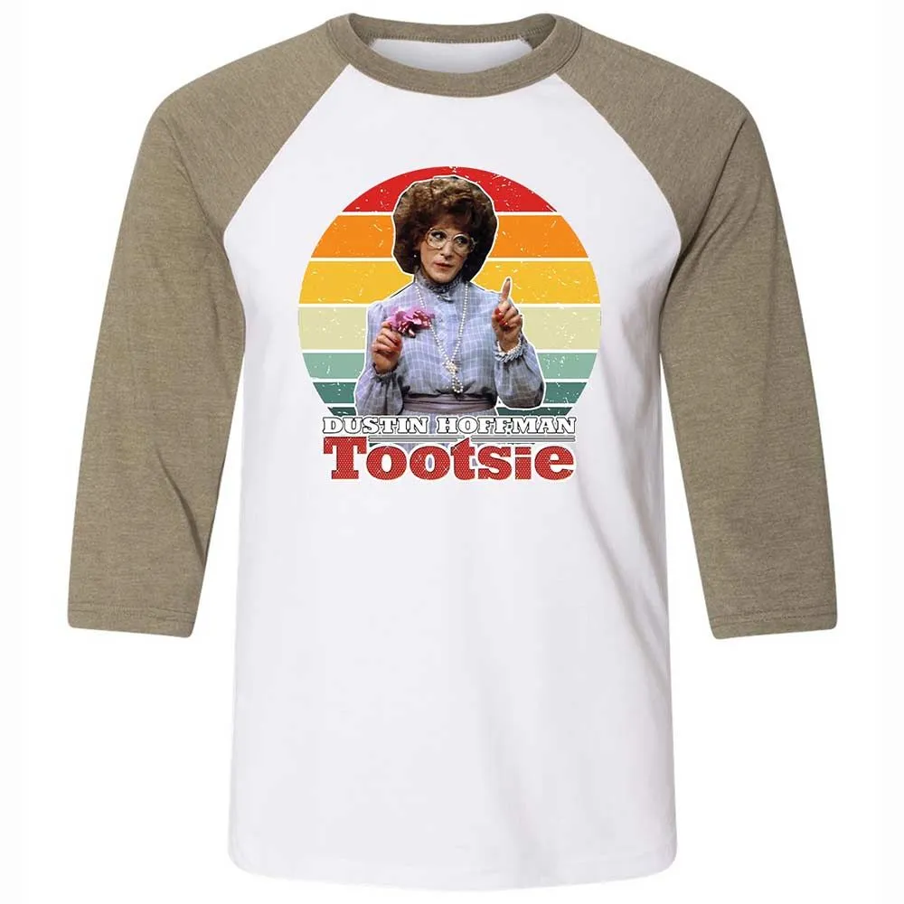 Unisex 3/4 Baseball Tee - B5GJ2G9U - White/Heather Olive - 4
