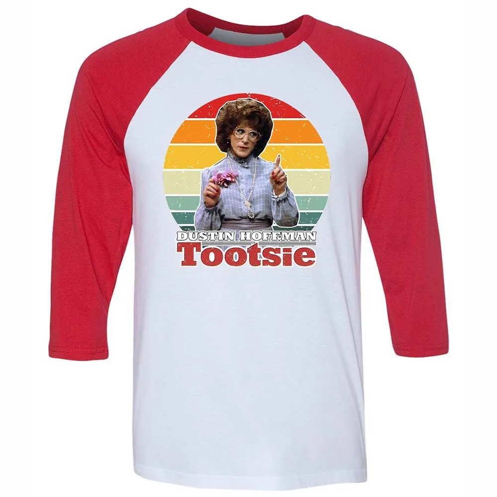 Unisex 3/4 Baseball Tee - B5GJ2G9U - White/Red - 9