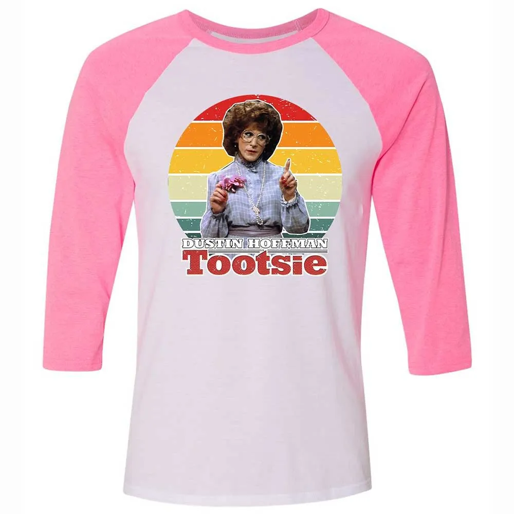 Unisex 3/4 Baseball Tee - B5GJ2G9U - White/Neon Pink - 12