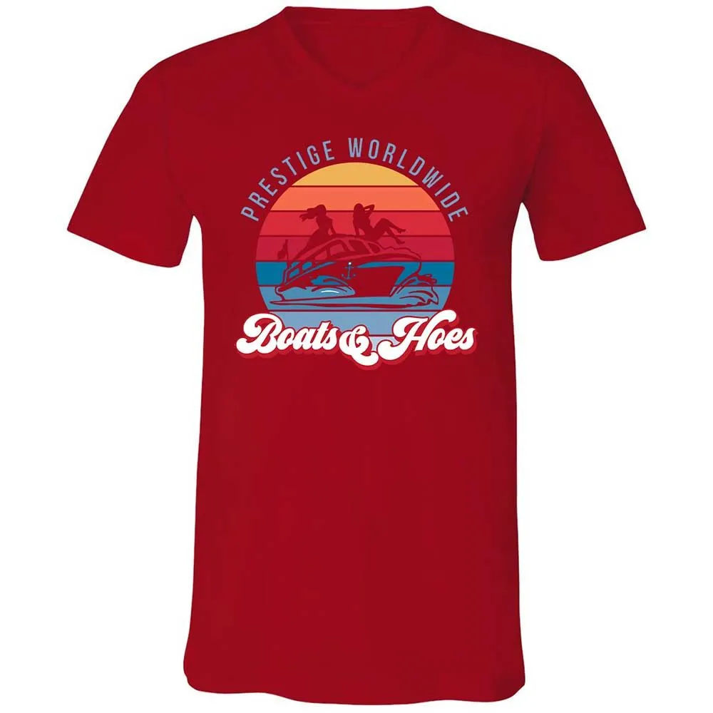 Unisex V-Neck T-Shirt - XWS4Z1VS - Red - 5