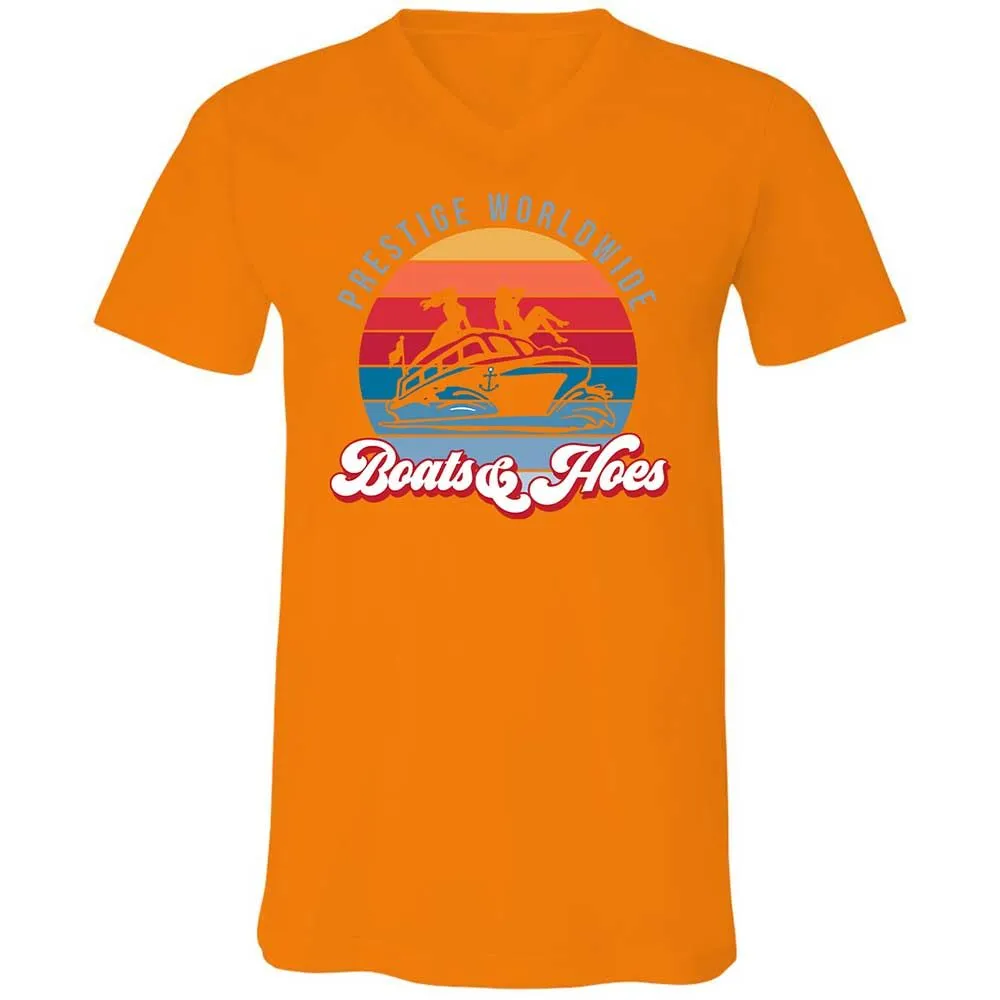 Unisex V-Neck T-Shirt - XWS4Z1VS - Orange - 7