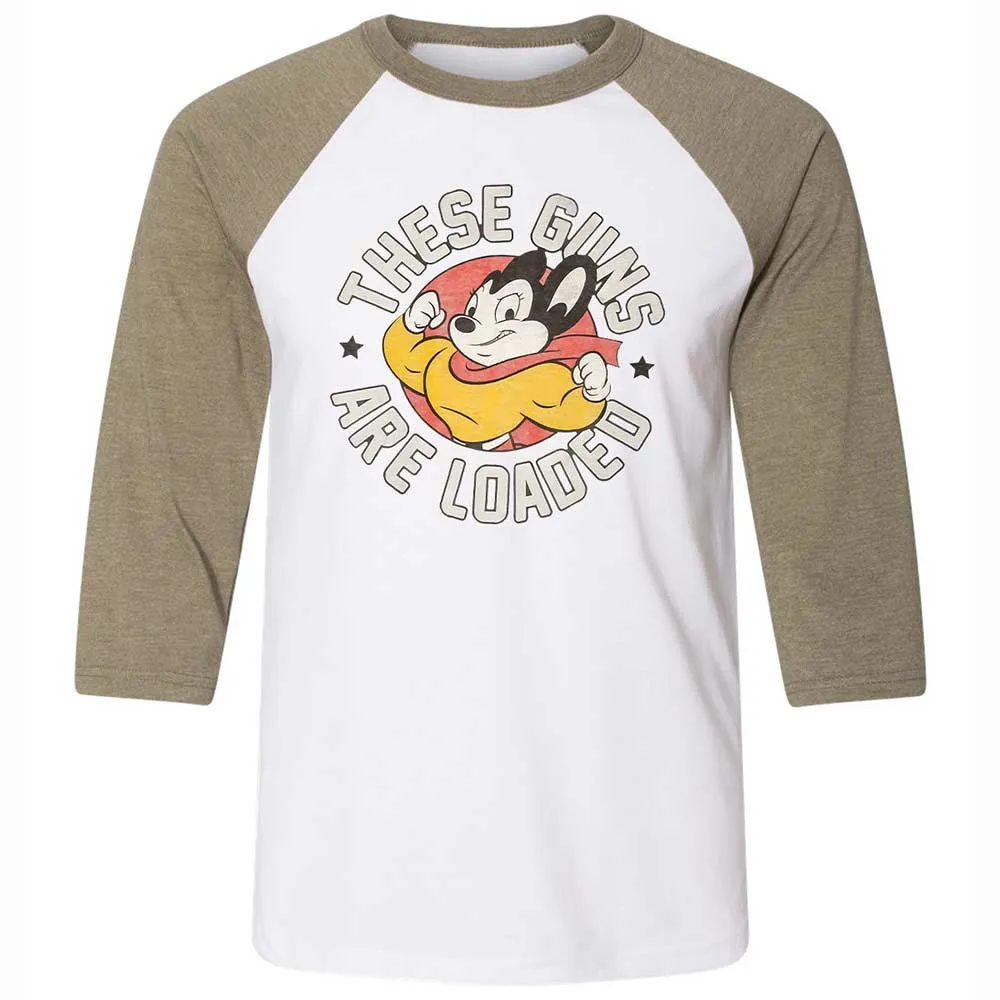 Unisex 3/4 Baseball Tee - AG9EM1CT - White/Heather Olive - 4