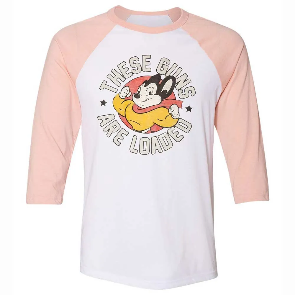 Unisex 3/4 Baseball Tee - AG9EM1CT - White/Heather Peach - 5