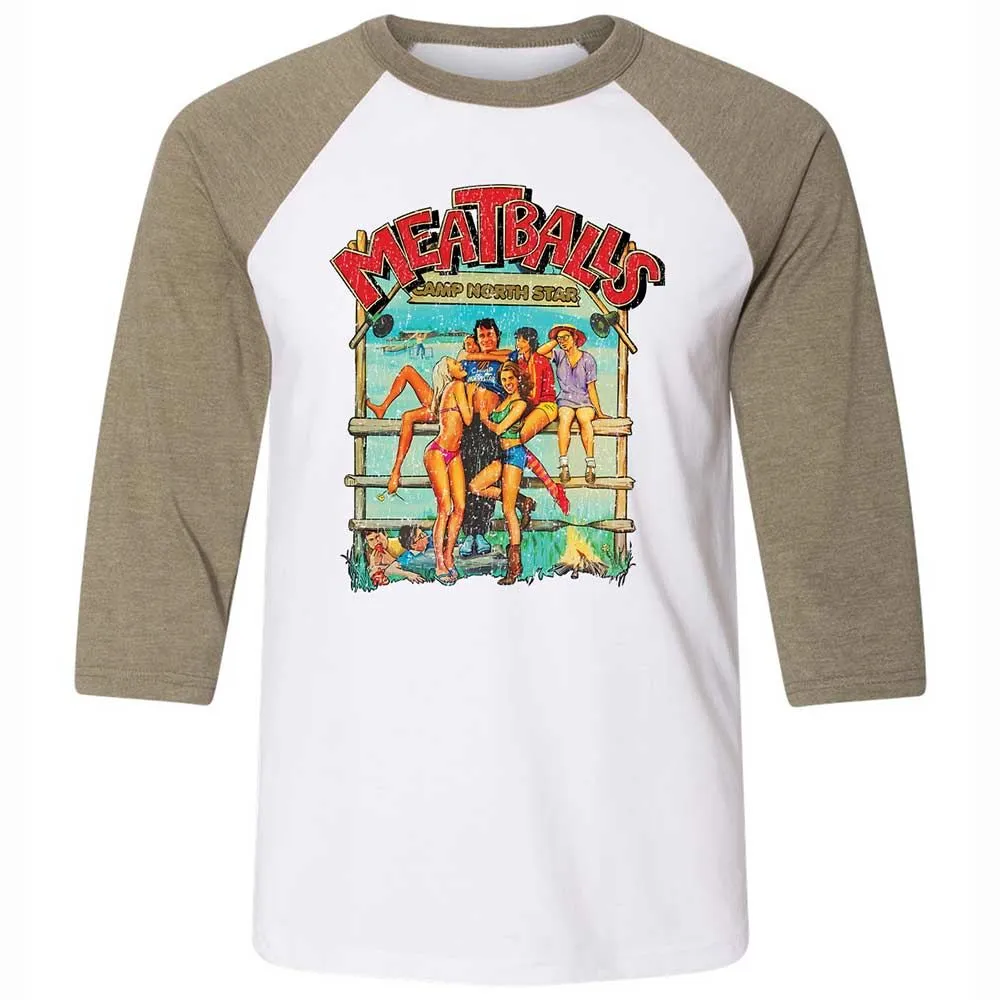Unisex 3/4 Baseball Tee - 9RS8YAGH - White/Heather Olive - 4