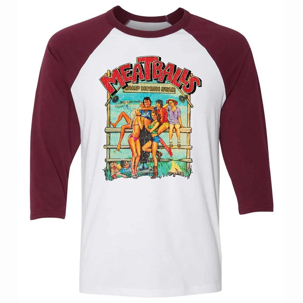 Unisex 3/4 Baseball Tee - 9RS8YAGH - White/Maroon - 7