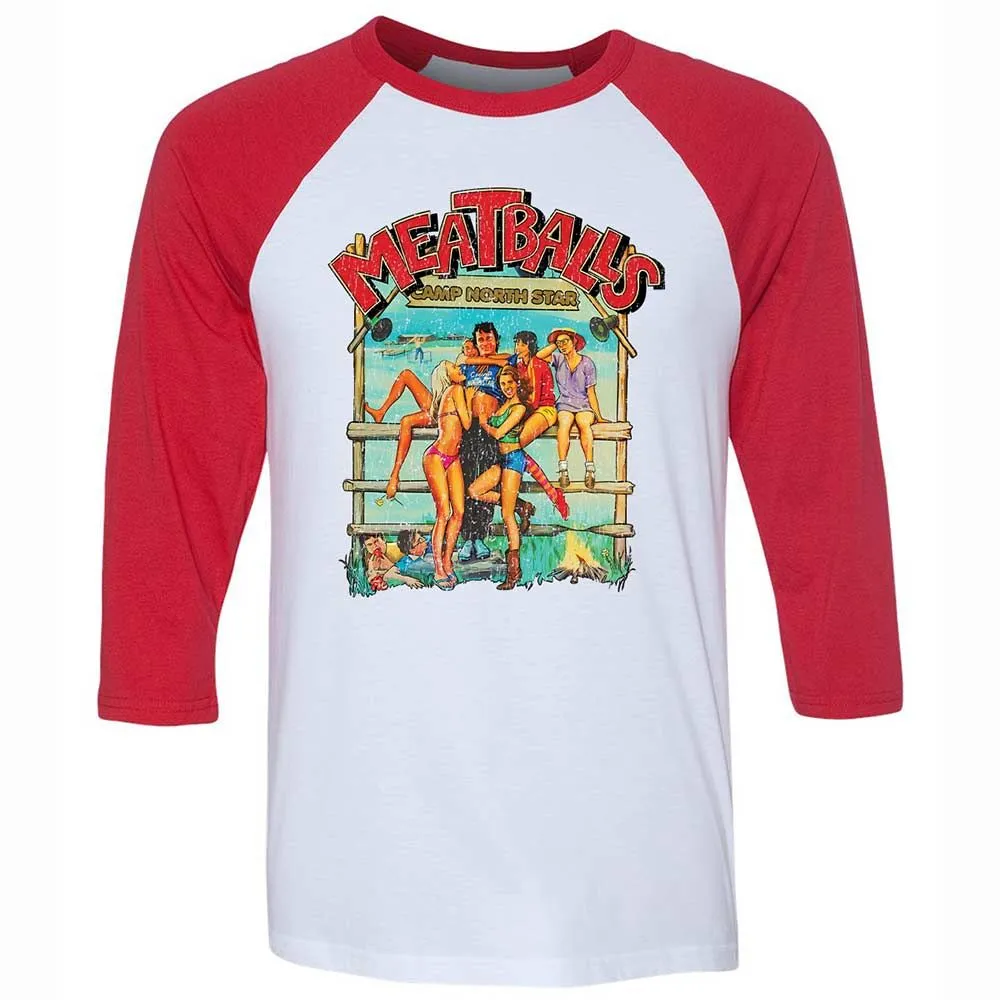 Unisex 3/4 Baseball Tee - 9RS8YAGH - White/Red - 9
