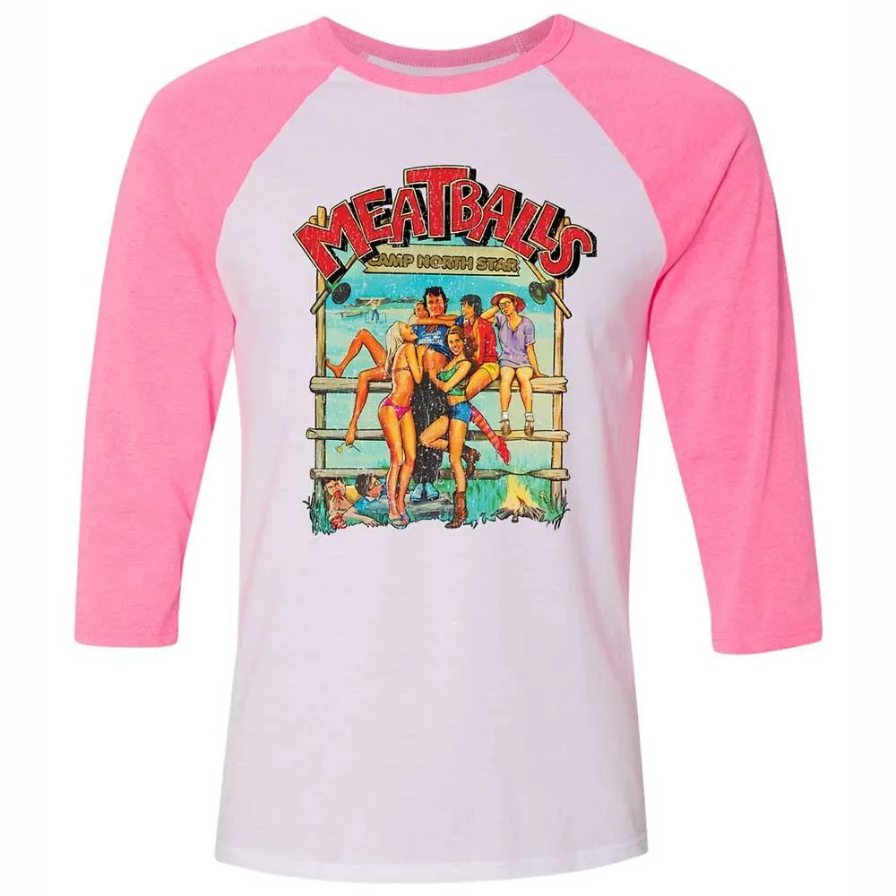 Unisex 3/4 Baseball Tee - 9RS8YAGH - White/Neon Pink - 12