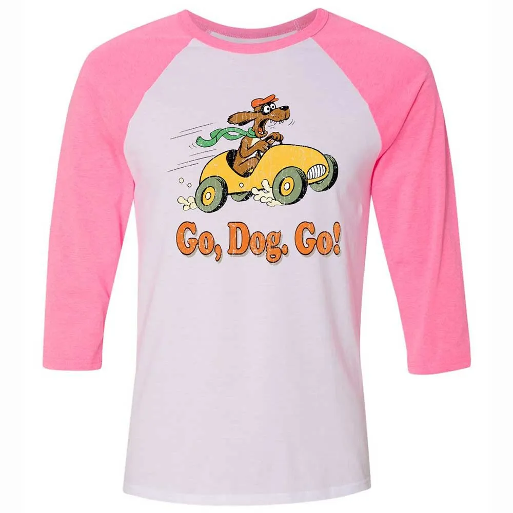 Unisex 3/4 Baseball Tee - L848D3ZR - White/Neon Pink - 12