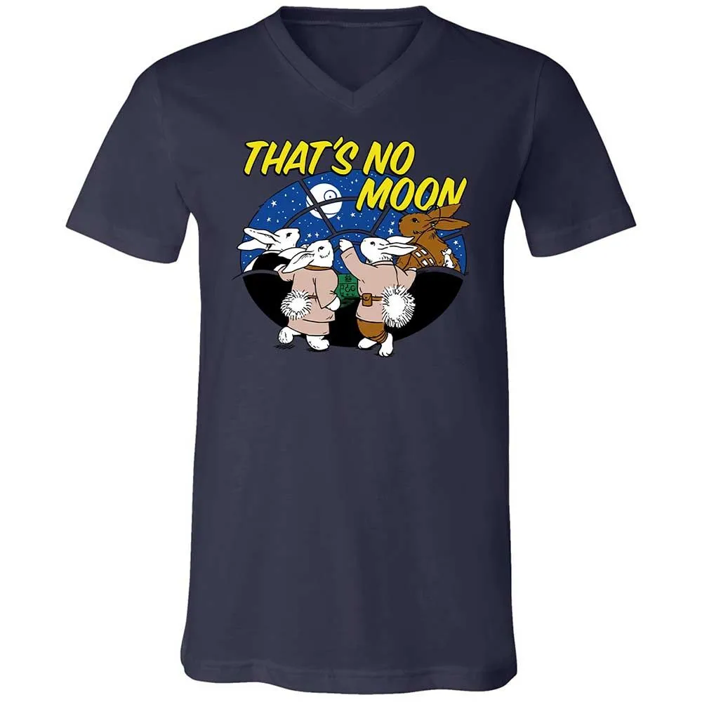 Unisex V-Neck T-Shirt - White - Navy - 12
