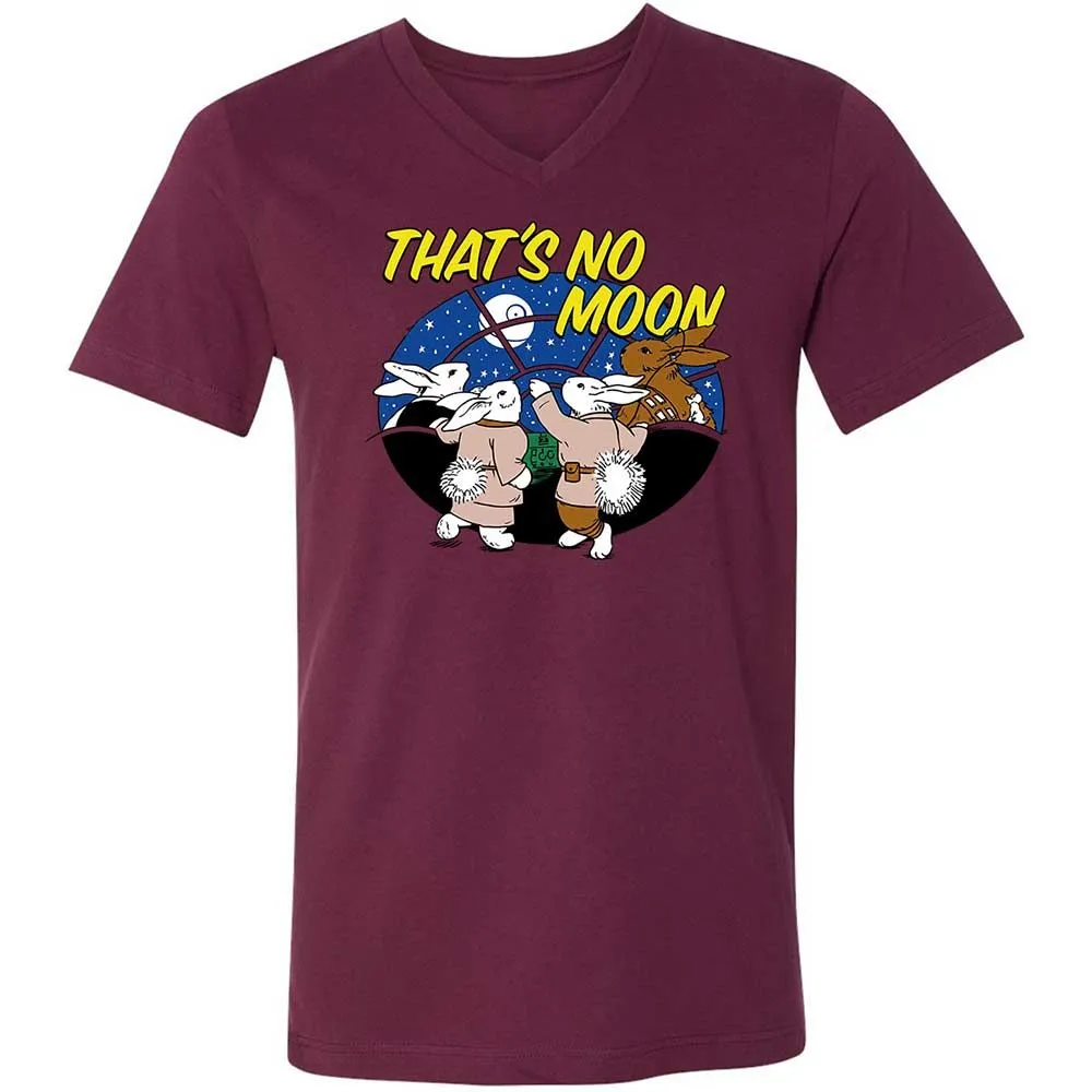 Unisex V-Neck T-Shirt - White - Maroon - 14