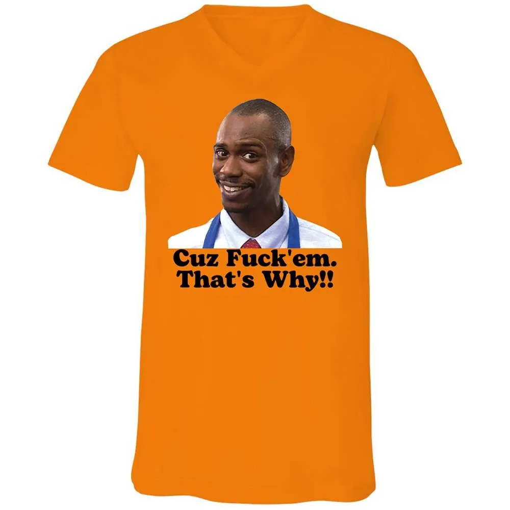 Unisex V-Neck T-Shirt - 3CCZWHEV - Orange - 7