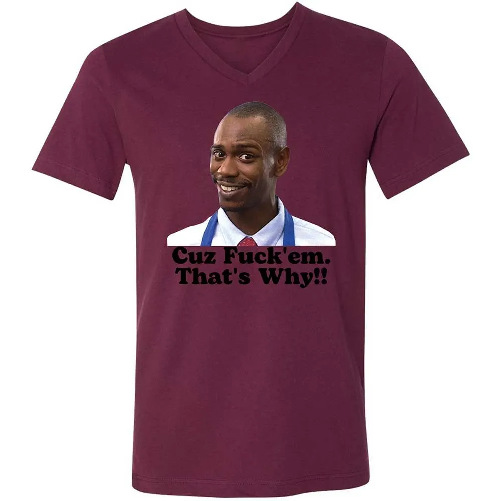 Unisex V-Neck T-Shirt - 3CCZWHEV - Maroon - 14