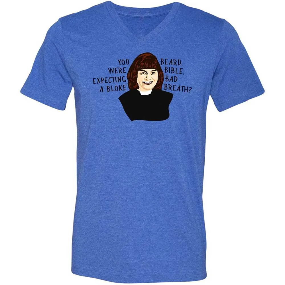 Unisex V-Neck T-Shirt - ZQ4ULL2D - Heather True Royal - 4