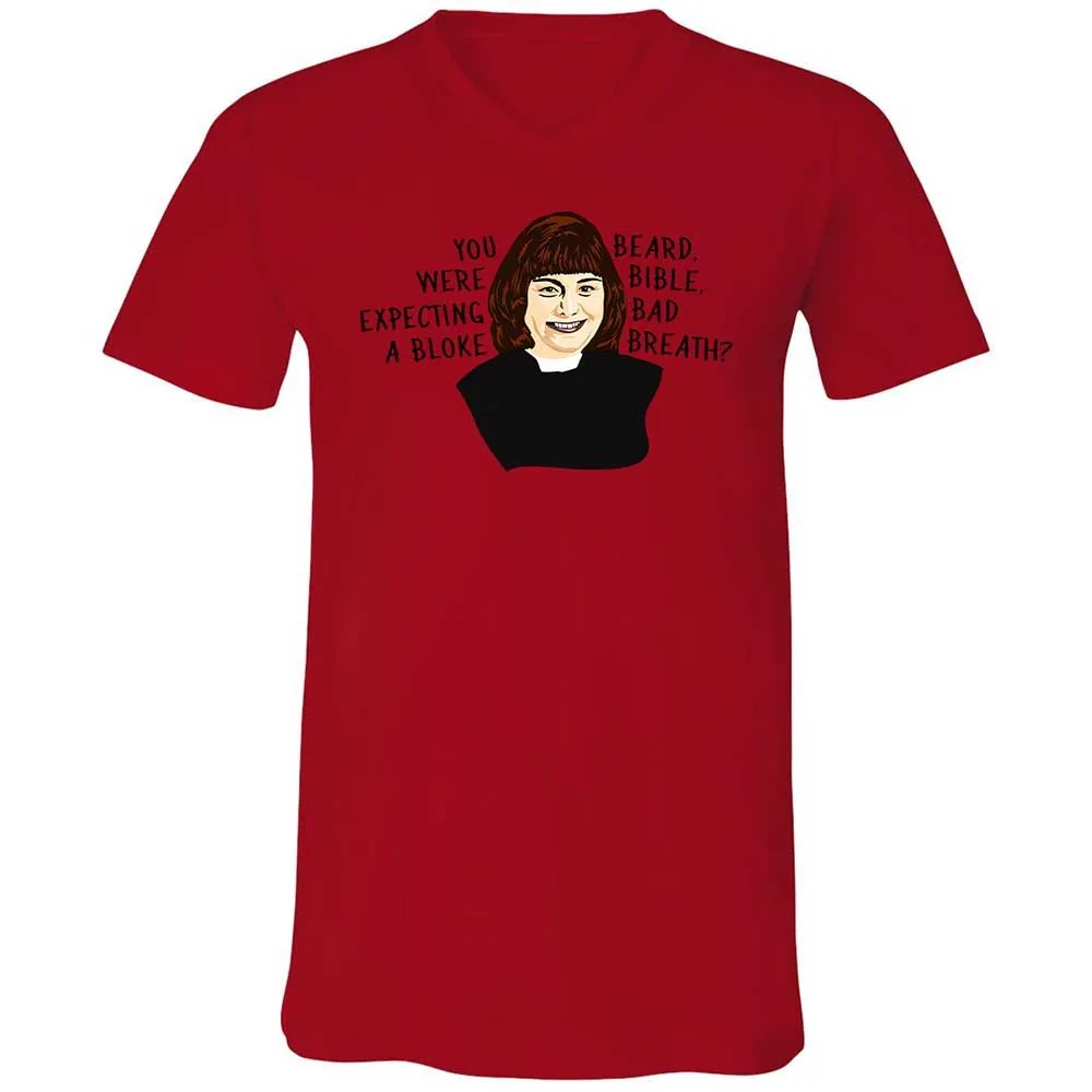 Unisex V-Neck T-Shirt - ZQ4ULL2D - Red - 5