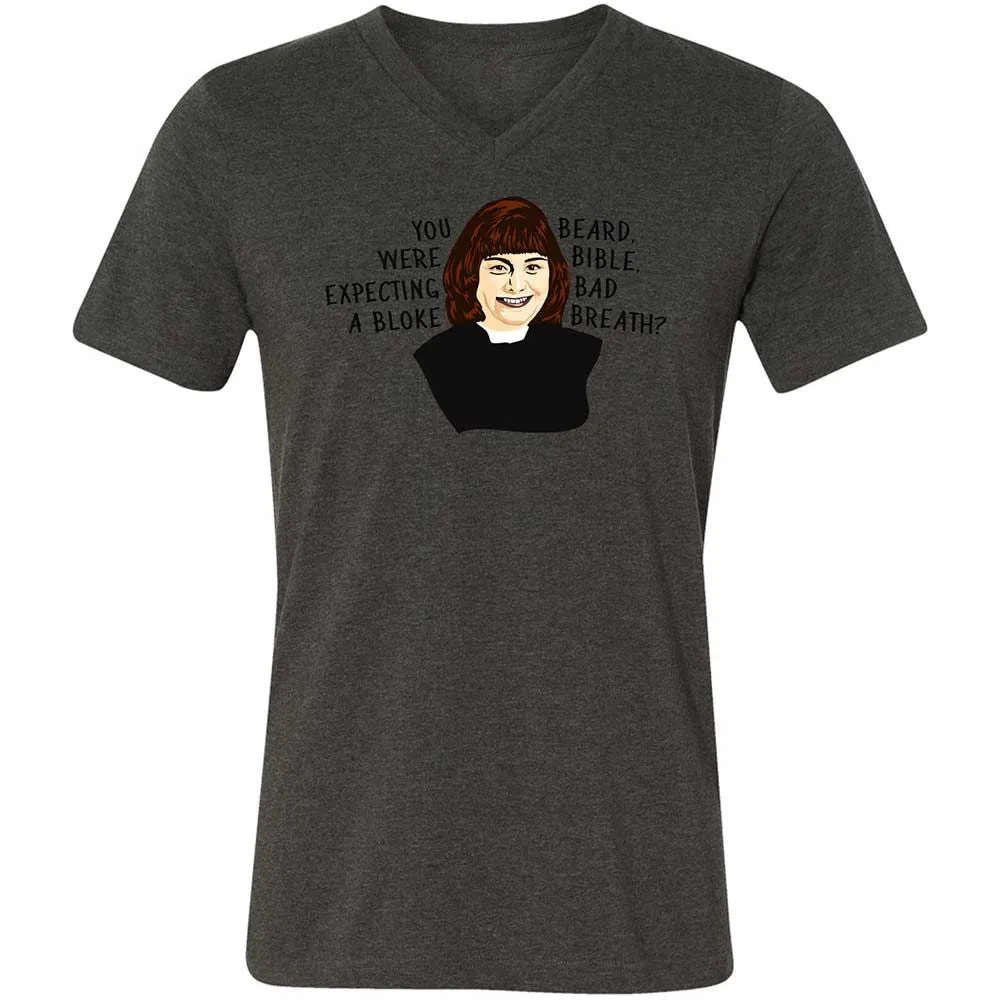 Unisex V-Neck T-Shirt - ZQ4ULL2D - Dark Grey Heather - 8