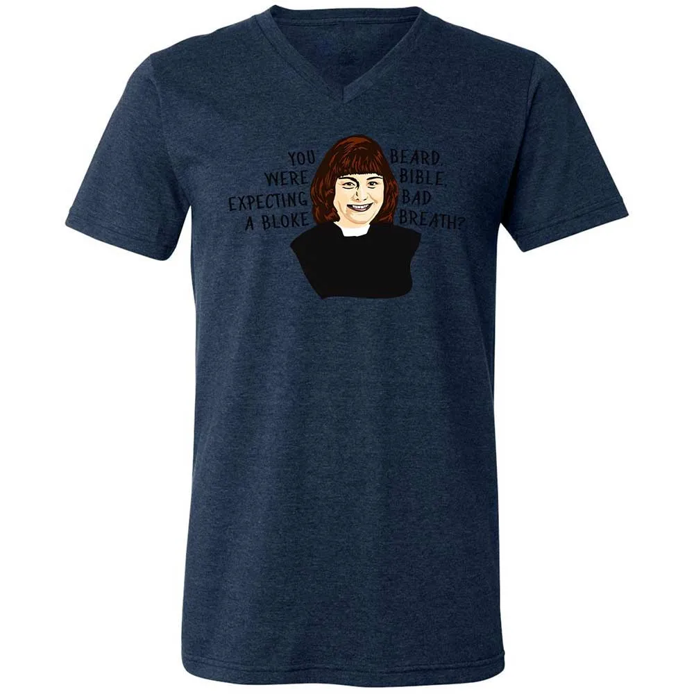 Unisex V-Neck T-Shirt - ZQ4ULL2D - Heather Navy - 13