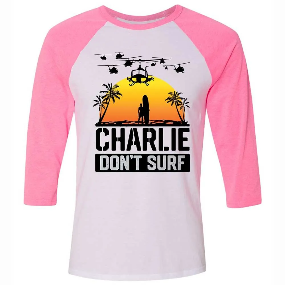 Unisex 3/4 Baseball Tee - NMUNPNTJ - White/Neon Pink - 12