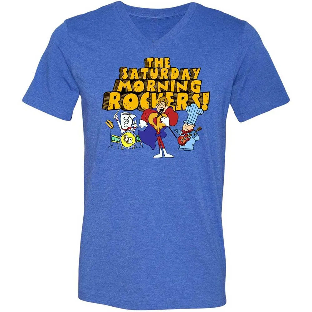 Unisex V-Neck T-Shirt - GB2ZY9D8 - Heather True Royal - 4