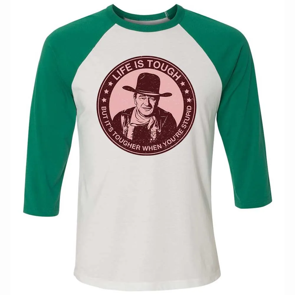 Unisex 3/4 Baseball Tee - D7QU22NY - White/Kelly - 6
