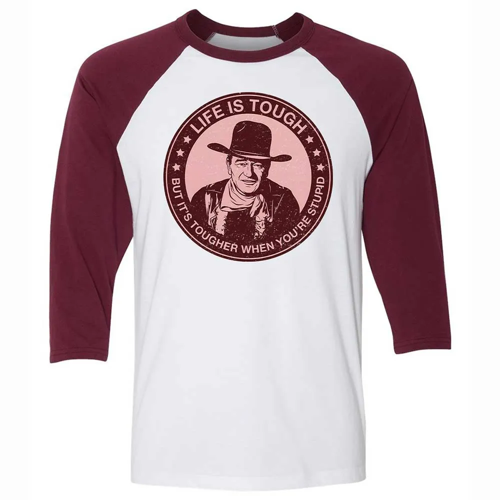 Unisex 3/4 Baseball Tee - D7QU22NY - White/Maroon - 7