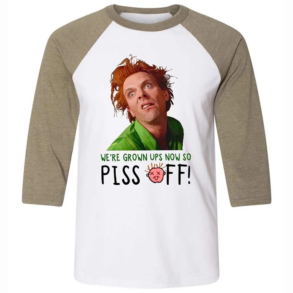 We're Grown Ups Now So Piss Off - White/Heather Olive - 4